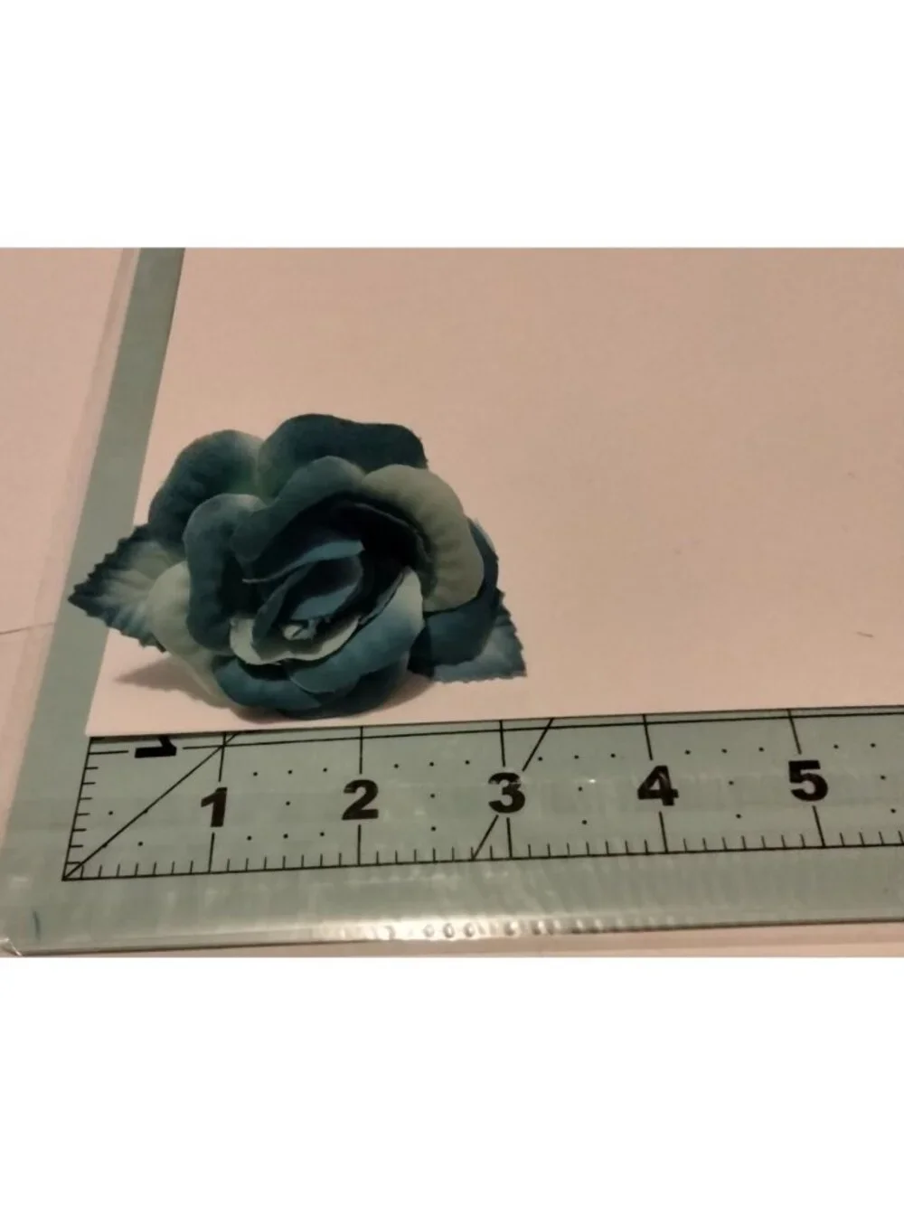 Blue Rose Hair Clip Fabric Accent  Custom Boutique Floral Grannycore